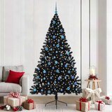  Umjetno predsvijetljeno božićno drvce Crna 240 cm PVC - Crna 240 cm s 120 plavih lopti | shoptok.hr