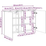  Komplet omaric za kopalnico s polico 3 pcs 120 x 14,5 x 70 cm, (5000245340) | Shoptok.si