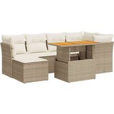 vidaXL 7-dijelni set vrtnih sofa od poliratana s jastucima bež | shoptok.hr