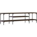 Maison Chic TV omarica - TV stojalo - Televizijska omarica rjavi hrast 161x35x45 cm inženirski les in železo, (21699206) Cene
