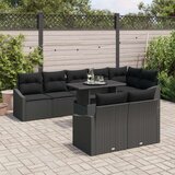  Set vrtnih kauča od 9 komada s jastučićima Crni Poli Ratan | shoptok.hr