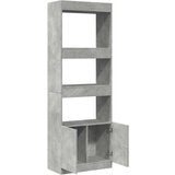 vidaXL Visoka omara betonsko siva 63x33x180 cm inženirski les | Shoptok.si
