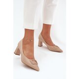 Boto Heels With Decorative Buckle Nude Seriva | shoptok.hr