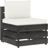 Modularna srednja sofa s jastucima od sivo impregniranog drva Krema | shoptok.hr