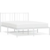 The Living Store Kovinski posteljni okvir z vzglavjem bel 150x200 cm - Posteljni Okvir, (21529320) | Shoptok.si