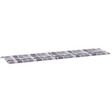  Jastuk za vrtnu klupu sivi karirani 200x50x4 cm tkanina Oxford | shoptok.hr