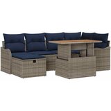 vidaXL Vrtna sedežna garnitura z blazino 7 pcs Siva Poly ratan, (5000020895) Cene