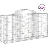  Lučne gabionske košare 14kom 200x50x100/120cm pocinčano željezo | shoptok.hr