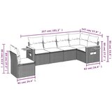  6-dijelni set vrtnih sofa s jastucima crni od poliratana | shoptok.hr