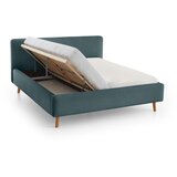 Meise Möbel Plavi/sivi tapecirani bračni krevet s prostorom za pohranu s podnicom 160x200 cm Mattis – | shoptok.hr