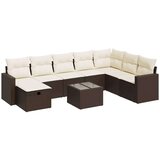 vidaXL 9-dijelni set vrtnih sofa s jastucima poliratan smeđi | shoptok.hr