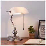Eglo 901019 - Stona lampa BANKER 1xE27/60W/230V bela/sjajni hrom | Eponuda.com