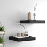 vidaXL Stenske police 2 kosa črne 23x23,5x3,8 cm MDF Cene