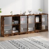 vidaXL Regal za knjige s vratima boja hrasta 204 x 37 x 75 cm drveni | shoptok.hr