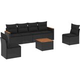  7-dijelni set vrtnih sofa od poliratana s jastucima crni | shoptok.hr