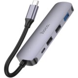 hoco. priklopna postaja HUB HB27 - 5v1 2x USB, HDMI 4K, USB-C PD 100W | Shoptok.si