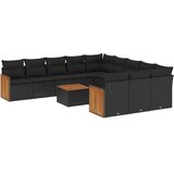  12-dijelni set vrtnih sofa od poliratana s jastucima crni | shoptok.hr
