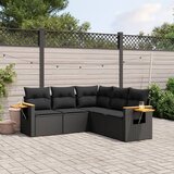 vidaXL 5-dijelna vrtna garnitura od poliratana s jastucima crna | shoptok.hr