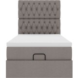 vidaXL Otomanski posteljni okvir z vzmetnico taupe 90x200 cm blago | Shoptok.si
