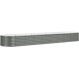  Povišena vrtna gredica od pocinčanog čelika 368 x 80 x 36 cm sivi | Eponuda.com