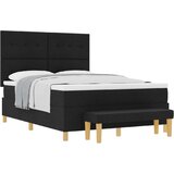 Box vzmetnica s škatlo z vzmetnico in klopjo Črna 140x190 cm Tkanina, (22082879) | Shoptok.si