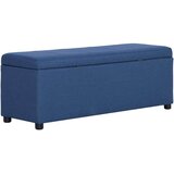 vidaXL Klop s prostorom za shranjevanje 116 cm moder poliester, (20772299) | Shoptok.si