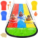 Kruzzel vodeni tobogan s fontanom 480 cm – trostruka staza + 3 daske za klizanje | shoptok.hr