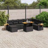  8-dijelni set vrtnih sofa od poliratana s jastucima crni | shoptok.hr