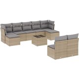  10-dijelni set vrtnih sofa s jastucima bež od poliratana | shoptok.hr