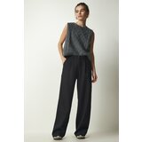 Happiness İstanbul Women's Black Pleated Woven Trousers Cene