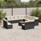  14-dijelni set vrtnih sofa s jastucima poliratan crni | Eponuda.ba