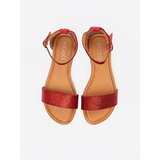 Shelvt Red flat sandals with a closed heel | ePonuda.com