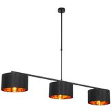QAZQA Moderna viseča svetilka črna z zlatom 125 cm 3-luč - VT 3 Cene