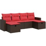  6-dijelni set vrtnih sofa od poliratana s jastucima smeđi | shoptok.hr