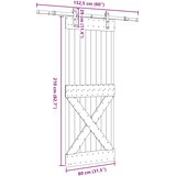  Klizna vrata NARVIK 80 x 210 cm (152,5 cm) Prirodna i crna | shoptok.hr