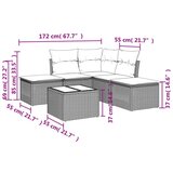 vidaXL 6-dijelni set vrtnih sofa s jastucima crni od poliratana | shoptok.hr