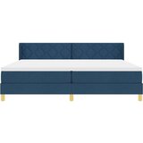  Boxspring - Krevet s oprugama s madracem Plava 200 x 200 cm tkanina | shoptok.hr