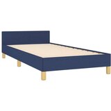  Posteljni okvir z vzglavjem moder 90x200 cm blago, (20904974) | Shoptok.si