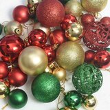vidaXL set božićnih ukrasnih kuglica 61 pcs šareni plastika | shoptok.hr