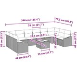 vidaXL 11-delni set vrtnh kavčev z blazinami Siva Poli ratan | Shoptok.si