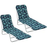  Sklopive ležaljke za sunčanje 2 kom čelik/tkanina uzorak lišća | shoptok.hr