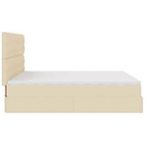  Otomanski okvir kreveta s madracima krem 200x200cm od tkanine | shoptok.hr