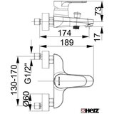 Herz Infinity i30 baterija za kadu sa izlivom i ručnim tušem 00302 | Eponuda.com