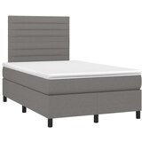  Box spring postelja z vzmetnico LED temno siva 120x200 cm blago, (20930328) | Shoptok.si