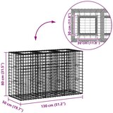  Gabionski uzdignuti krevet Srebrno 130 x 50 x 80 cm - 130 x 50 x 80 cm | shoptok.hr