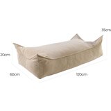 MeowBaby Pravokoten otroška pufa, Velur, Pesek, (21333511) | Shoptok.si