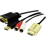 Logilink CV0052A adapter [1x moški konektor HDMI - 1x moški konektor VGA\, moški cinch konektor] zlata\, črna 2.00 m, (20430158) Cene