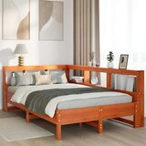 Knjižna postelja brez vzmetnice vošč. rjava 120x190 cm borovina, (21791740) | Shoptok.si