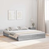  Krevet s ladicama Siva Sonoma 180 x 200 cm Konstruirano drvo | shoptok.hr