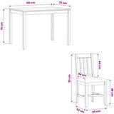  Blagovaonski set 5 kom. Crna Čvrsto Hrastovo Drvo | shoptok.hr